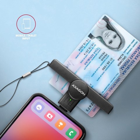 CRE-SMPC Czytnik kart identyfikacyjnych PocketReader USB-C AXAGON