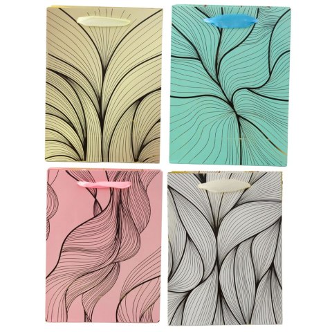 Torba Prezentowa Falisty Złoty Wzór Mix Kolor 23 x 18 x 10 cm LEAN