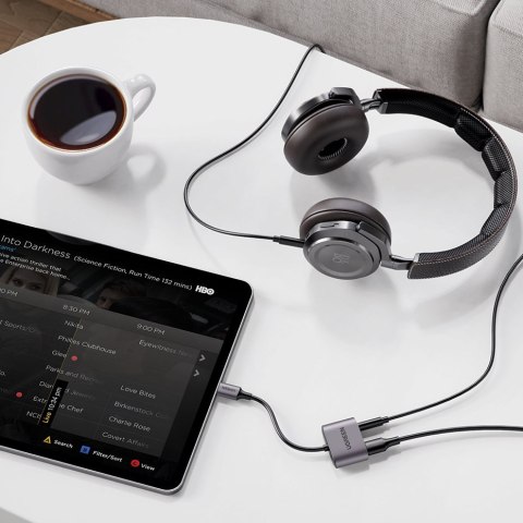 Adapter przejściówka audio USB-C - USB-C + mini jack 3.5mm - szary UGREEN