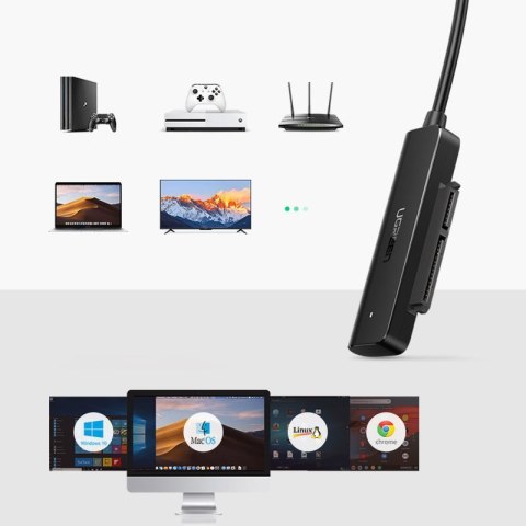 Adapter przejściówka dysku HDD SSD 2.5'' SATA III 3.0 na USB - czarny UGREEN