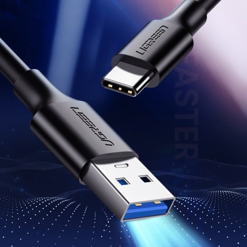 Kabel przewód USB-A 3.0 - USB-C 3A 0.5m - czarny UGREEN