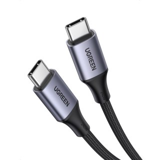 Kabel przewód USB-C PD w oplocie 240W 5A 480Mb/s 1m czarno szary UGREEN