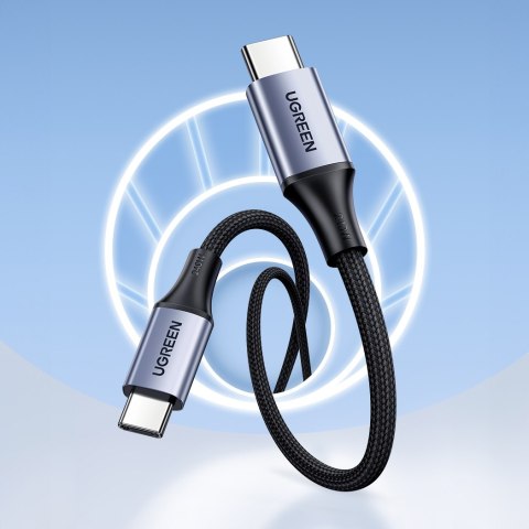 Kabel przewód USB-C PD w oplocie 240W 5A 480Mb/s 1m czarno szary UGREEN