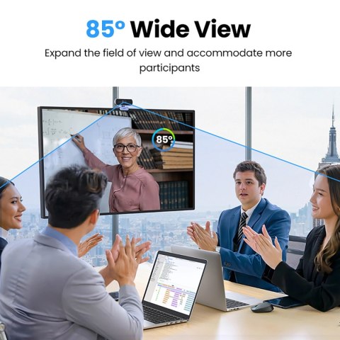 Kamera internetowa Full HD z mikrofonami do nagrań Video USB-A - szara UGREEN