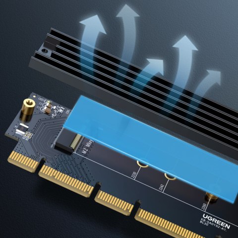 Karta rozszerzeń adapter PCIe 4.0 x16 do M.2 NVMe M-Key czarna UGREEN