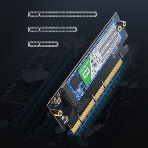 Karta rozszerzeń adapter PCIe 4.0 x16 do M.2 NVMe M-Key czarna UGREEN