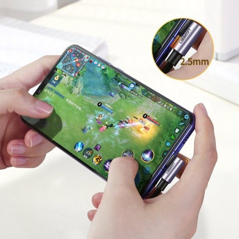 Kątowy kabel przewód USB-C Power Delivery 60W 20V 3A 1m czarno-szary UGREEN