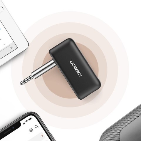 Odbiornik dźwięku audio do samochodu Bluetooth 5.0 AUX mini jack czarny UGREEN