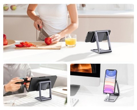Solidna składana podstawka na telefon tablet metalowa aluminiowa szary UGREEN