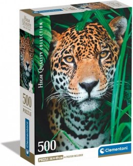 Puzzle 500 elementów Compact Jaguar w dżungli Clementoni