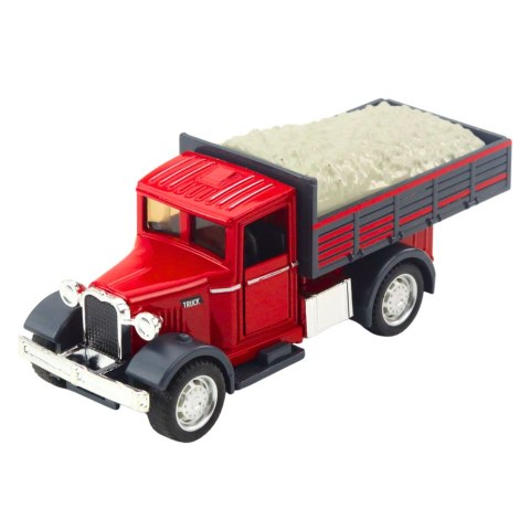 Ciężarówka Klasyczna Metalowa Napęd Pull Back Światła Dźwięki LEAN Toys