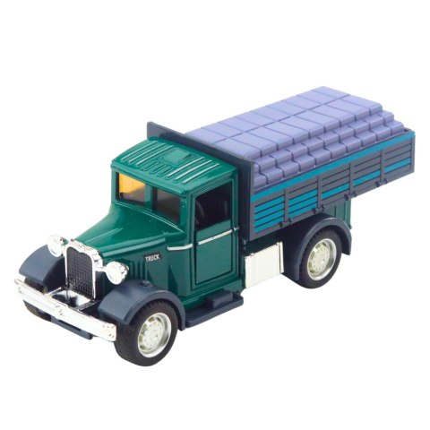 Ciężarówka Klasyczna Metalowa Napęd Pull Back Światła Dźwięki LEAN Toys