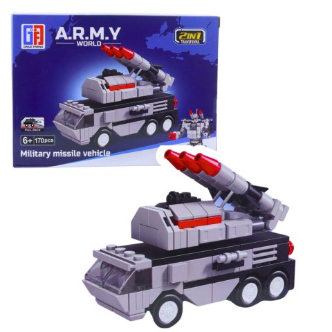 Klocki Konstrukcyjne Armia Wojsko Militarne Środki Transportu Robot 2w1 LEAN TOYS