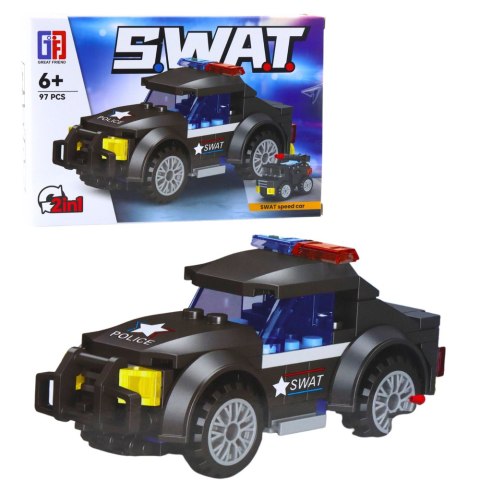 Klocki Konstrukcyjne Pojazdy Środki Transportu SWAT 2w1 92-117 el. LEAN TOYS