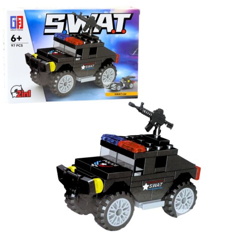 Klocki Konstrukcyjne Pojazdy Środki Transportu SWAT 2w1 92-117 el. LEAN TOYS