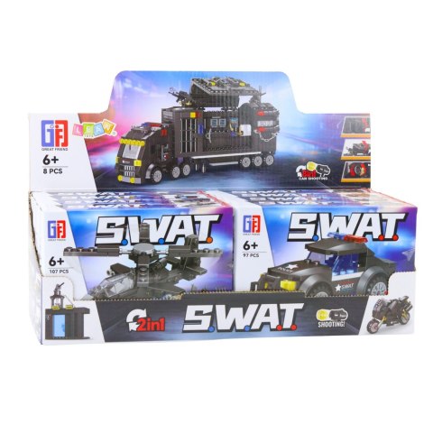Klocki Konstrukcyjne Pojazdy Środki Transportu SWAT 2w1 92-117 el. LEAN TOYS