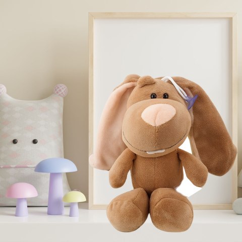 Pluszowa Maskotka Przytulanka Zajączek Z Przyssawką Brązowy 23 x 12 cm LEAN TOYS