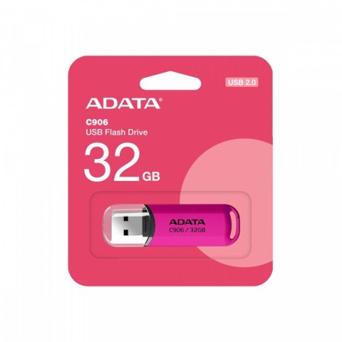 Pendrive C906 32GB USB2.0 różowy Adata