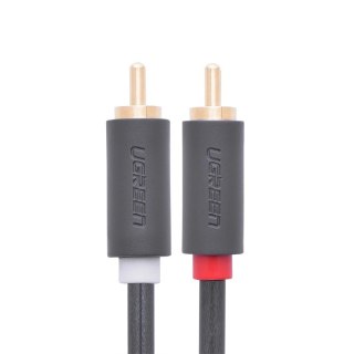 Kabel audio 2RCA (męski) - 2RCA (męski) 1m - szary UGREEN