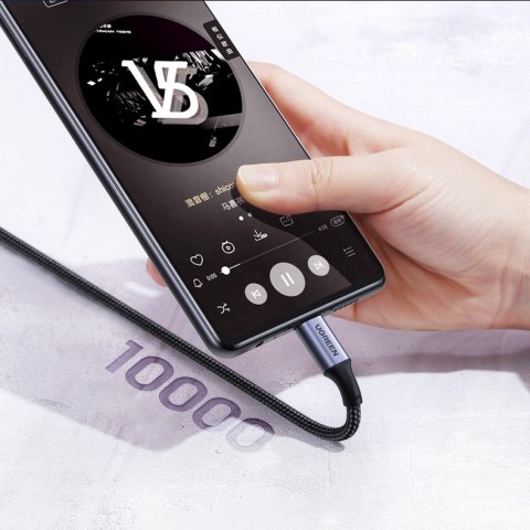 Kabel przewód kątowy USB-C PD QC 100W 5A 1m czarny UGREEN