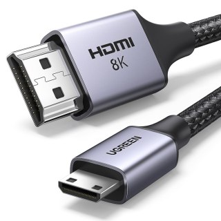 Kabel przewód mini HDMI - HDMI 2.1 8K 1m - szary UGREEN