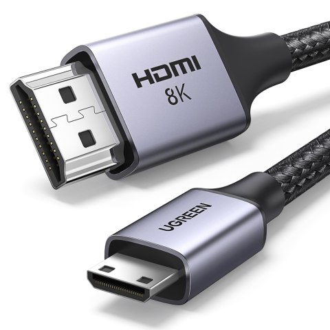 Kabel przewód mini HDMI - HDMI 2.1 8K 1m - szary UGREEN