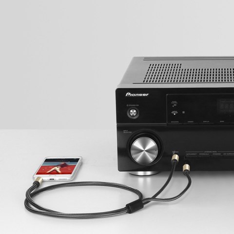 Kabel przewód rozdzielacz audio mini jack 3.5 mm - 2x jack 6.35mm 1m szary UGREEN