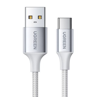 Kabel przewód w oplocie USB-A - USB-C QC 3.0 3A 1m - biały UGREEN