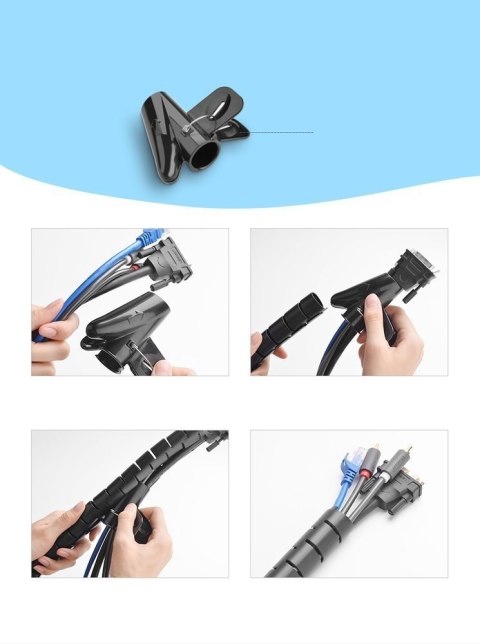 Maskownica organizer do kabli 5m czarny UGREEN