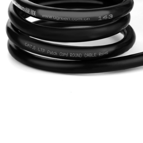 Przedłużacz kabla sieciowego F/UTP Ethernet RJ45 Cat. 6 1000Mb/s 1m czarny UGREEN