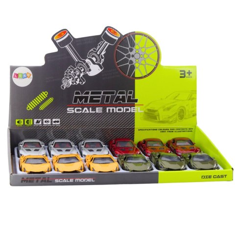 Samochód Sportowy Metalowy Z Napędem Światła Dźwięki Mix LEAN Toys