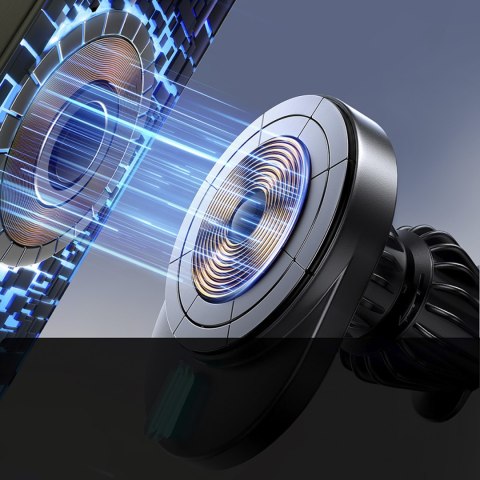 Uchwyt magnetyczny na telefon z ładowarką indukcyjną 15W na kratkę nawiewu - czarny JOYROOM