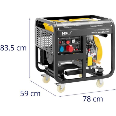 Agregat generator prądotwórczy diesel mobilny 240/400 V 8500 W 10 kVA 30 l MSW