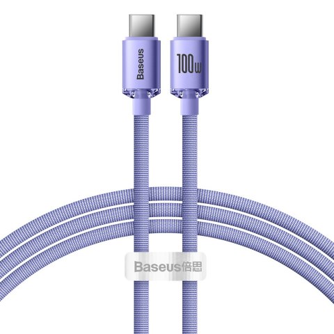 Kabel przewód do szybkiego ładowania i transferu danych USB - USB-C 100W 1.2m fioletowy BASEUS