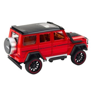 Samochód Terenowy Metalowy Napęd Pull-Back Otwierane Drzwi Czerwony 1:22 LEAN Toys
