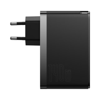 Szybka ładowarka GaN5 Pro 2xUSB-C+USB-A 140W EU - czarna BASEUS