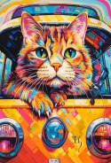 Puzzle 1000 elementów Cat Bus Travel Castor