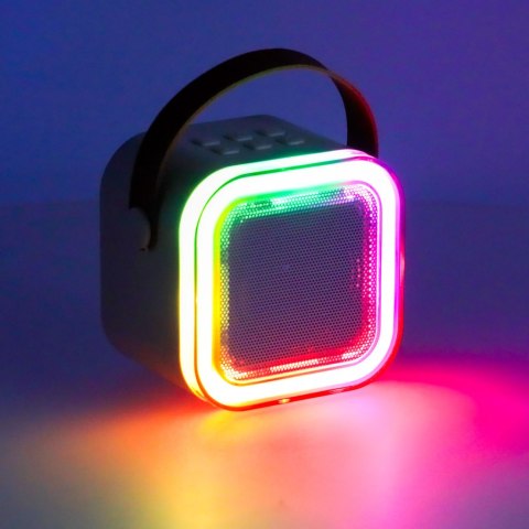 Zestaw do karaoke głośnik Bluetooth 2 mikrofony USB LED 6W różowy Kik Sp. z o. o. Sp. k.