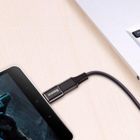 Adapter Mini przejściówka z micro USB na USB-C - czarny BASEUS