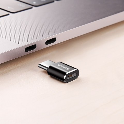 Adapter Mini przejściówka z micro USB na USB-C - czarny BASEUS