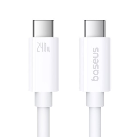 Kabel przewód Superior 2 USB-C - USB-C USB4 240W 1.8m - biały BASEUS