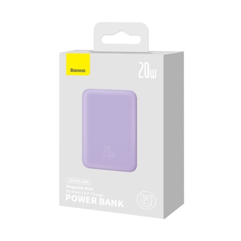 Powerbank magnetyczny indukcyjny 10000mAh 20W + kabel USB-C - fioletowy BASEUS