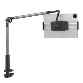 Uchwyt Otaku na telefon tablet obrotowy regulowany mocowany do blatu - szary BASEUS