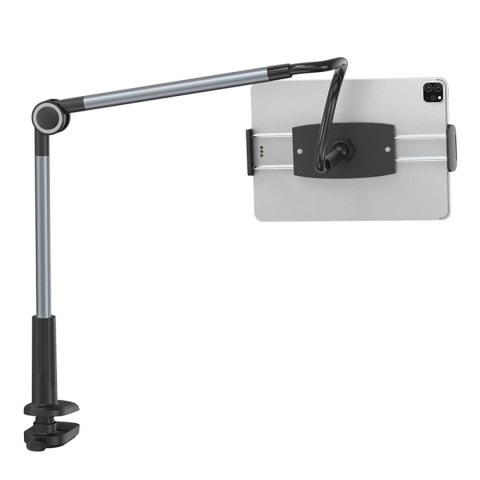 Uchwyt Otaku na telefon tablet obrotowy regulowany mocowany do blatu - szary BASEUS