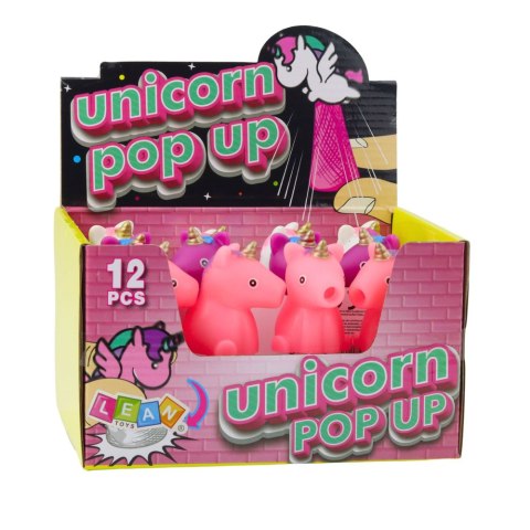 Skaczący Jednorożec Na Sprężynie Pop Up Biały Różowy 10cm Mix LEAN Toys