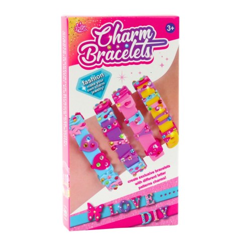 Zestaw Bransoletek DIY Zawieszki Litery 4 Bransoletki Regulowane LEAN TOYS