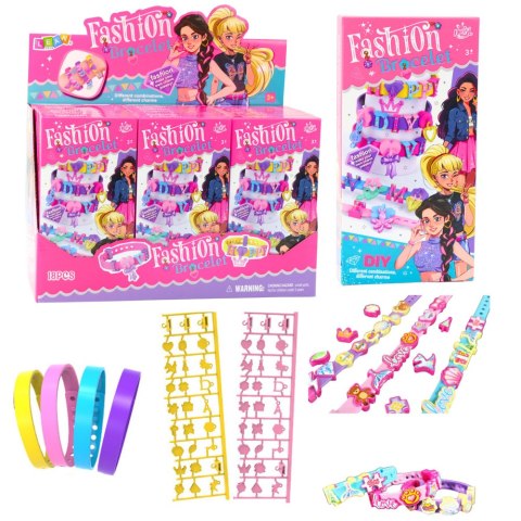 Zestaw Bransoletek DIY Zawieszki Wzory Litery 4 Bransoletki Regulowane LEAN TOYS