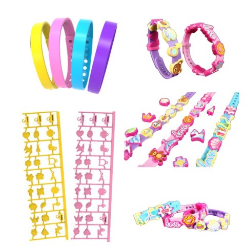 Zestaw Bransoletek DIY Zawieszki Wzory Litery 4 Bransoletki Regulowane LEAN TOYS