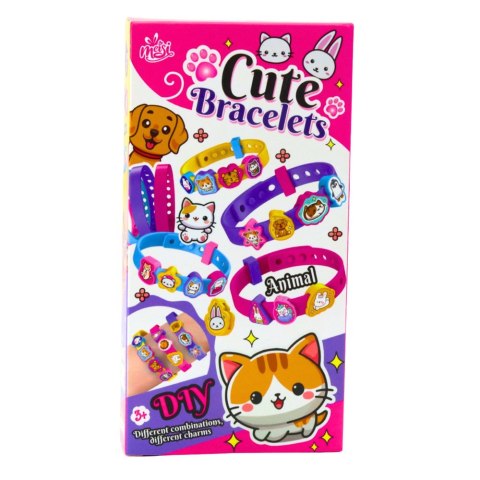 Zestaw Bransoletek DIY Zawieszki Zwierzątka 4 Bransoletki Regulowane LEAN TOYS
