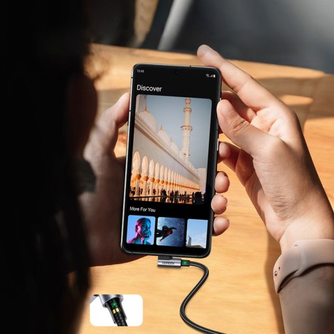 Kabel przewód kątowy USB-C - USB 2.0 480Mb/s 3A 3m czarny UGREEN